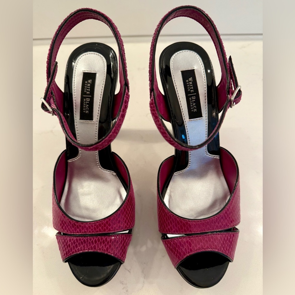 WHBM Laci Pink and Black Heels, size 7 - Picture 5 of 14